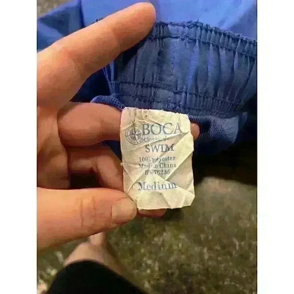 Boca Classics Swim Trunk Shorts Men's Medium Royal Blue Bathing Suit Bottoms - Picture 4 of 4